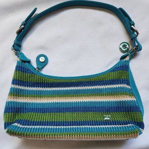 The Sak Blue/Multicolor Sparkly Crochet Knit Women Handbag